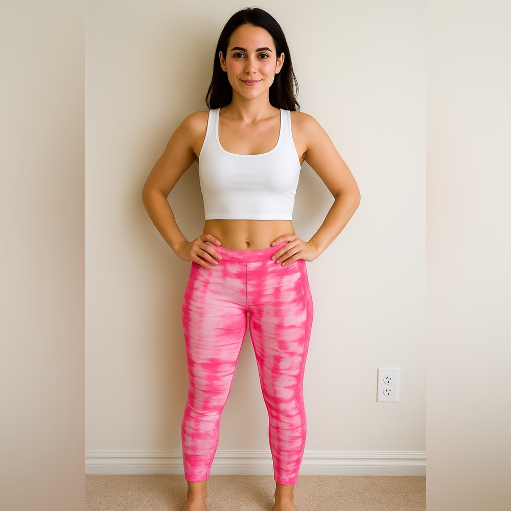 Bright Pink tie-dye leggings